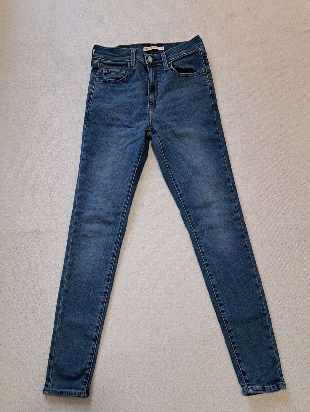 Levi's 720 High Rise Super Skinny Jeans Womens Size 28 Blue Stretch Casual Denim